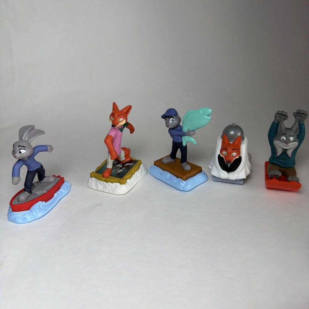 McDonald’s Zootopia 2 Lot Of 5 Toys, Judy Hoops, Nick Wilde, Pawbert Pelter